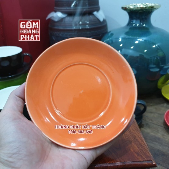Bộ tách CAPPUCCINO 250ML men cam bóng gốm sứ Bát Tràng 3