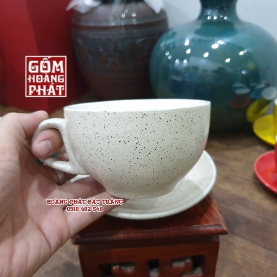 Bộ tách CAPPUCCINO 250ML men tàn trứng gốm sứ Bát Tràng 1