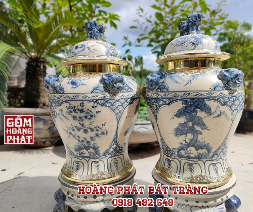 Chóe tứ quý men rạn bọc đồng cao cấp Bát Tràng 50L CHOE07 2