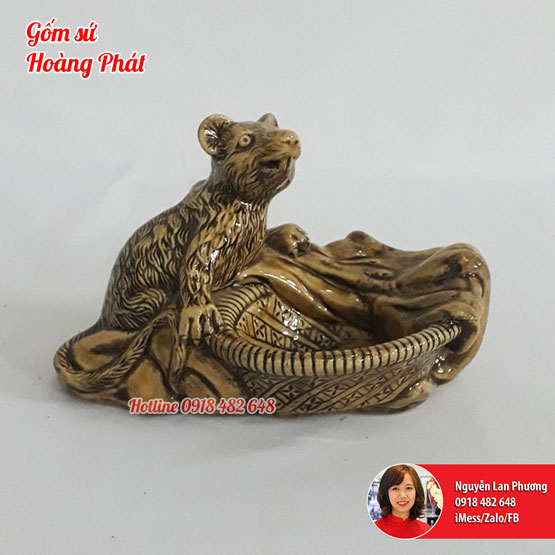 Gạt tàn gốm linh vật Chuột - tuổi Tý