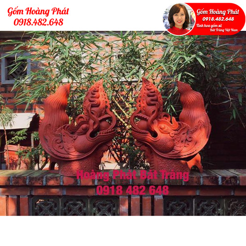 Mẫu Đầu Rồng Thời Lý bằng gốm đất đỏ Bát Tràng SP4924 2356