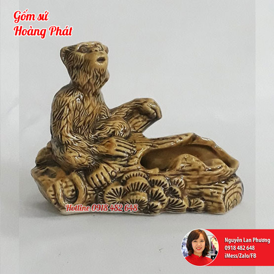 Gạt tàn gốm linh vật Thân - tuổi Thân