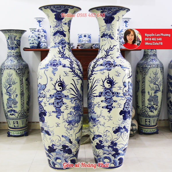 Lục bình sứ Long Phụng chầu Nguyệt 1m6 SP