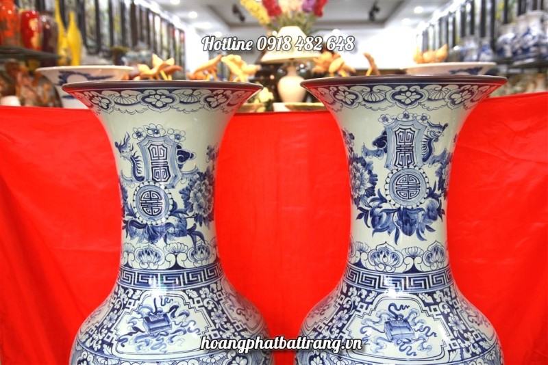 Lộc bình tứ quý cổ đồ cận cảnh 003