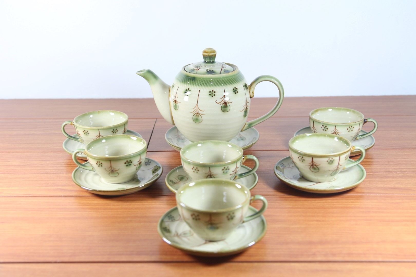 Bộ ấm chén ML3  hoa rơi - Gốm sứ Bát Tràng 002