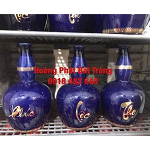 Nậm rượu Phúc Lộc Thọ Bát Tràng SP4846