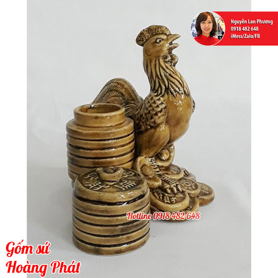Gạt tàn gốm linh vật Gà - tuổi Dậu