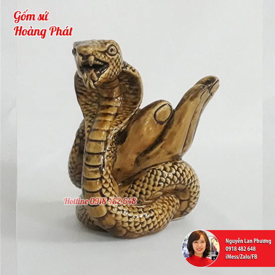 Gạt tàn gốm linh vật Rắn - tuổi Tỵ