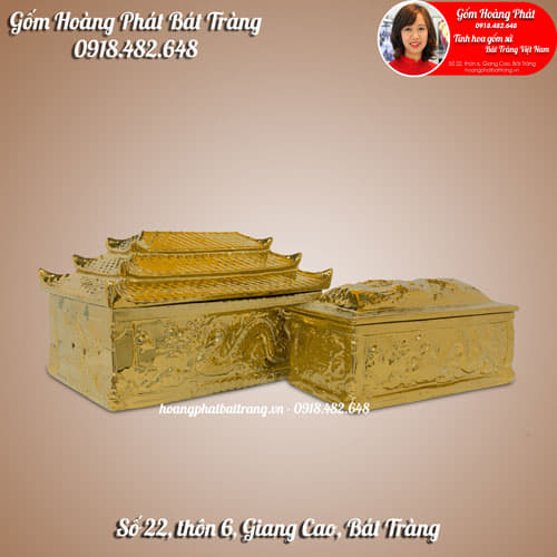 Tiểu quách phủ vàng ba mái, rồng nổi 3D cỡ Đại SP4934