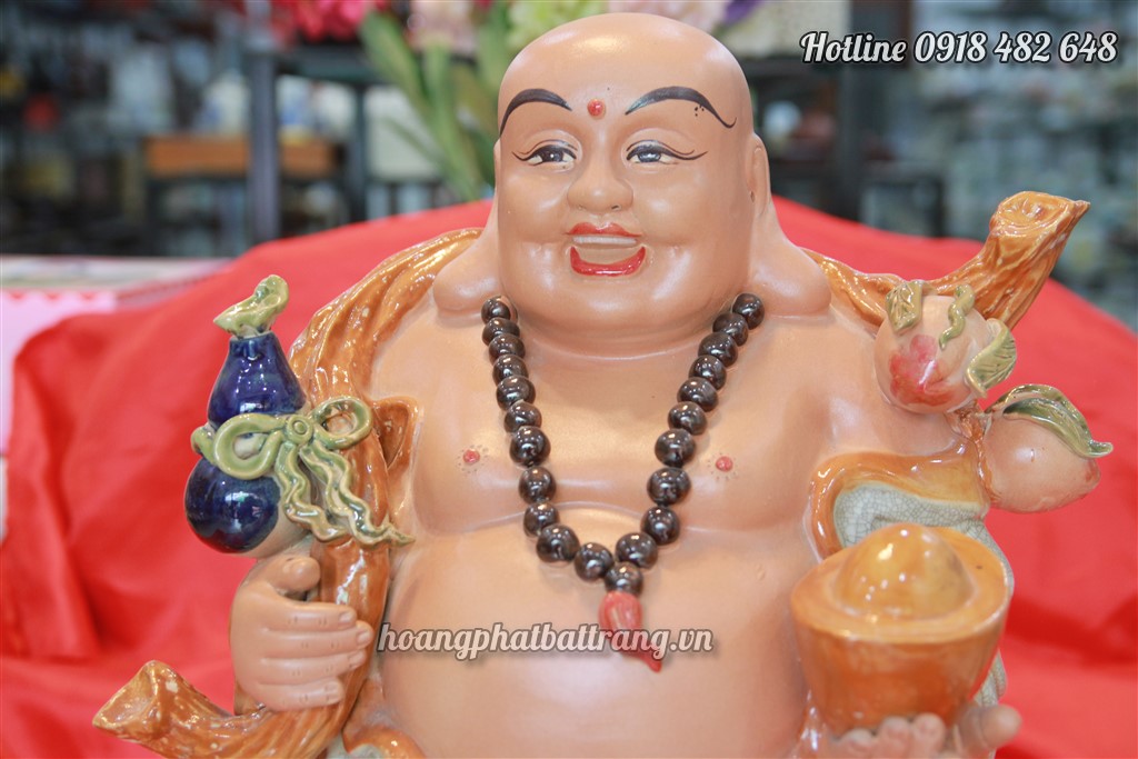 Tượng Di Lặc gánh tiền đào 72436