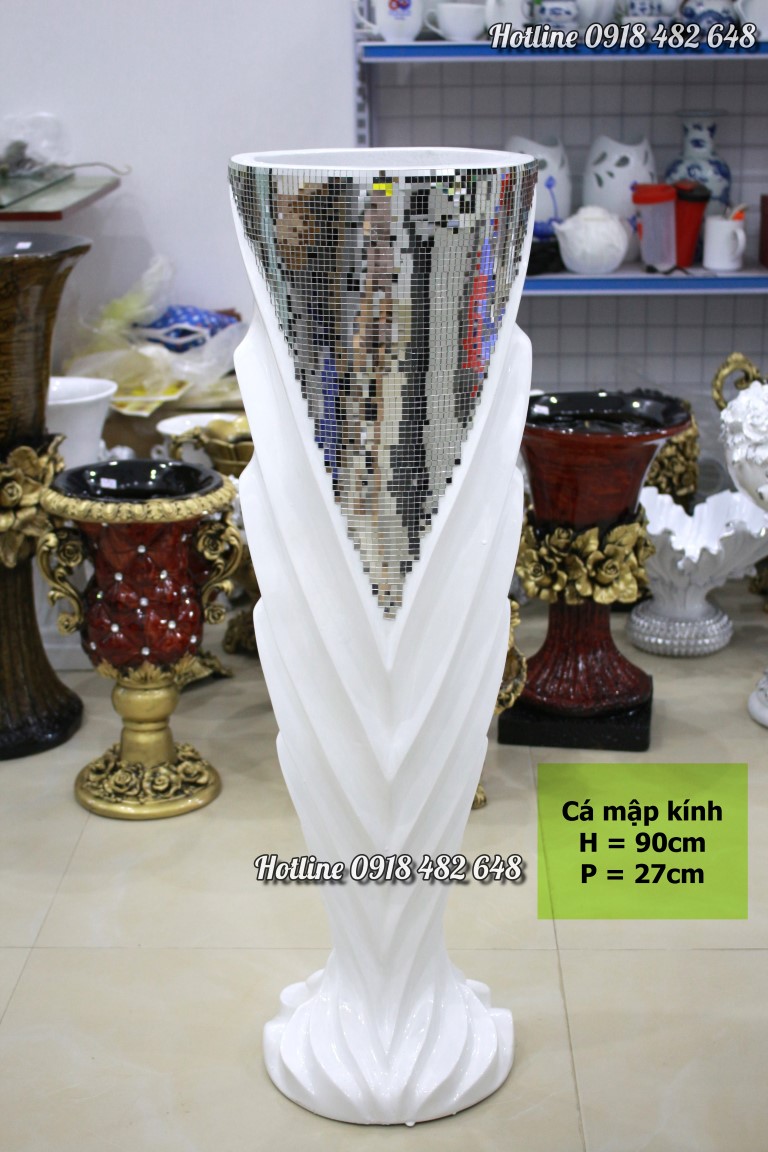 Lọ hoa phong cách cổ điển Châu Âu - Cá mập kính