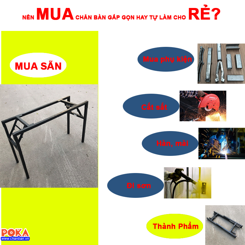 Nên mua bàn gấp sự kiện hay tự làm cho rẻ?