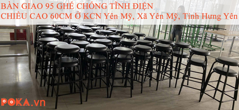 [ Hình Ảnh] Bàn giao 95 ghế chống tĩnh điện mặt đệm cao 60cm cho nhà máy điện tử KCN Yên Mỹ, Xã Yên Mỹ, Tỉnh Hưng Yên