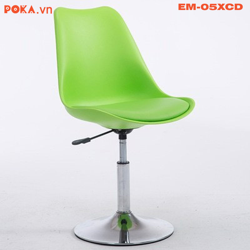 ghế Eames xoay mặt đệm đế mâm cố định EM-05XCD màu ghi xanh lá cây