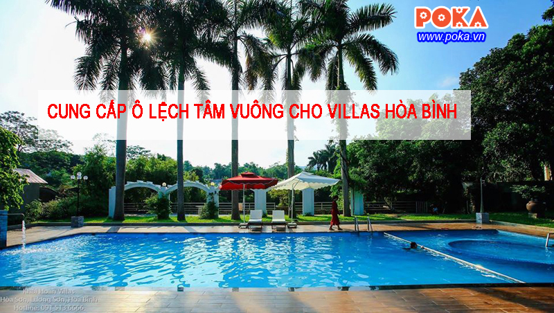 Bàn giao 2 ô lệch tâm vuông bể bơi 2.5m x 2.5m màu đỏ đô và màu trắng