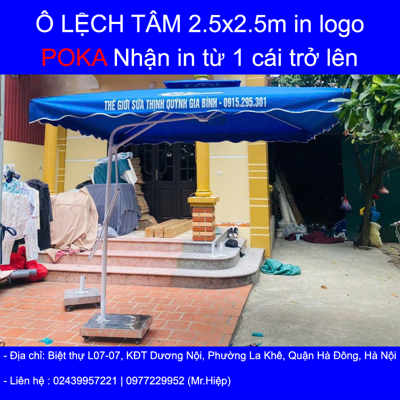 Báo giá dù lệch tâm in logo