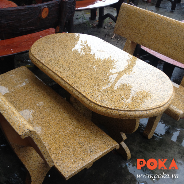 Bộ bàn ghế đá sân vườn – Nội thất POKA