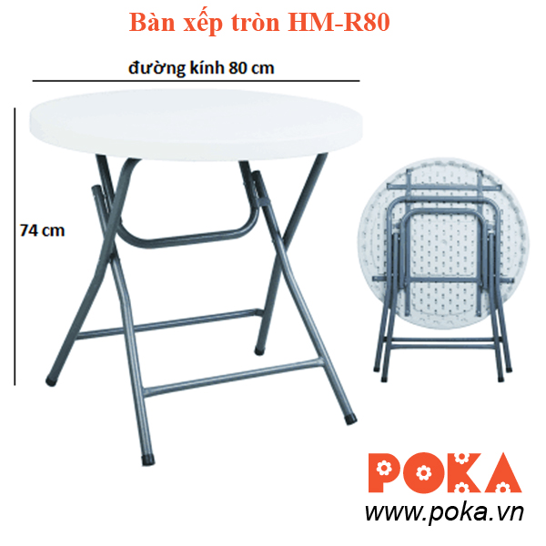 Bàn xếp du lịch hình tròn HM-R80