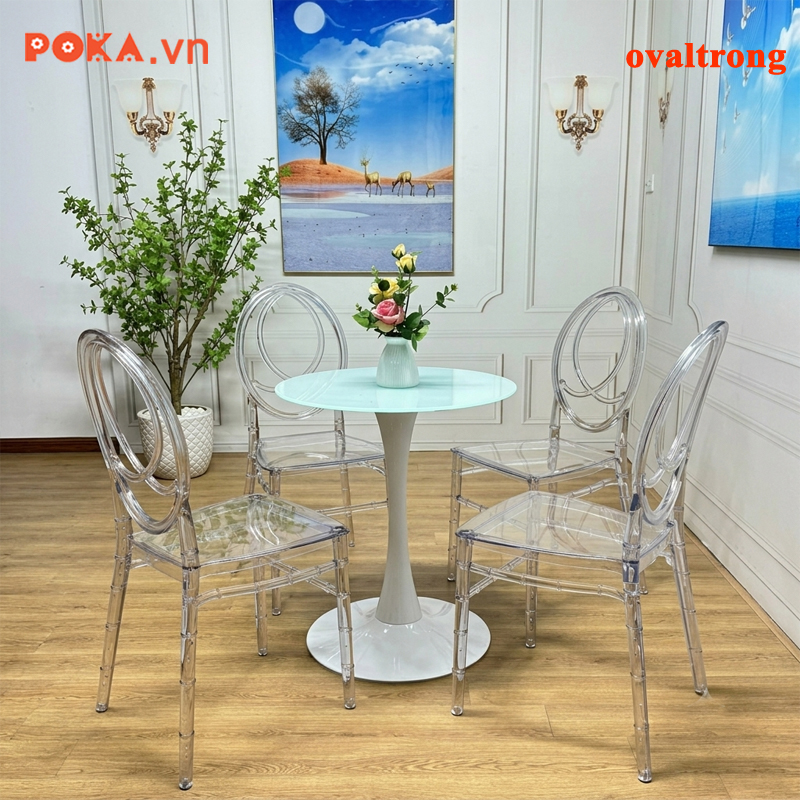 Ghế Sự Kiện Oval nhựa đúc trong suốt nhập khẩu