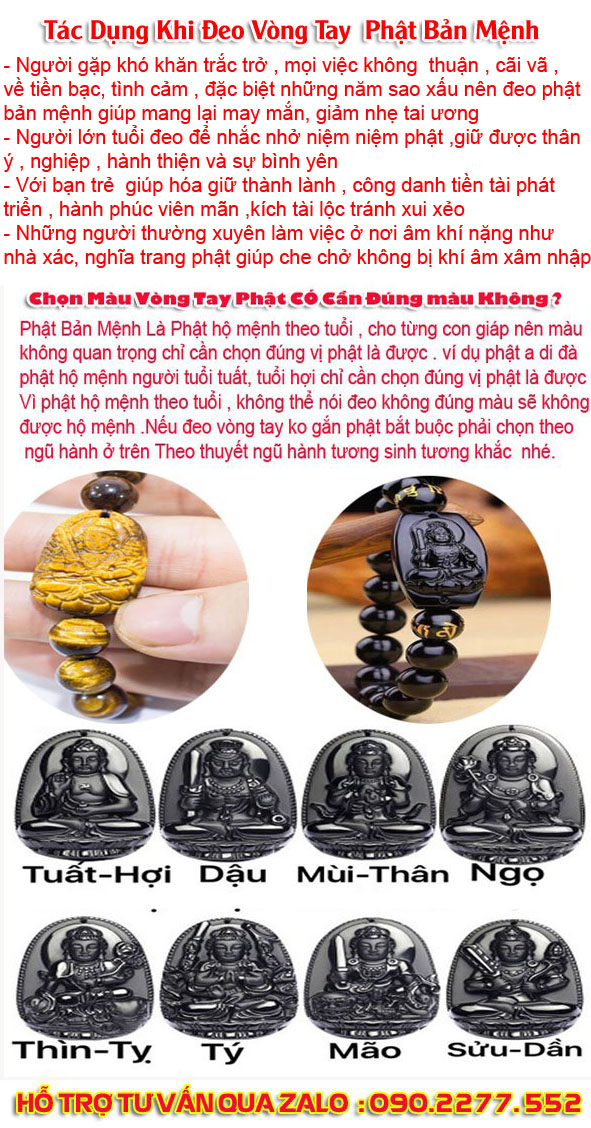 Vòng Tay Phong Thủy Phật Bản mệnh Đá Tự NHiên Giá Chỉ 350k/ Vòng Giao Hàng Miễn Phí Toàn Quốc -