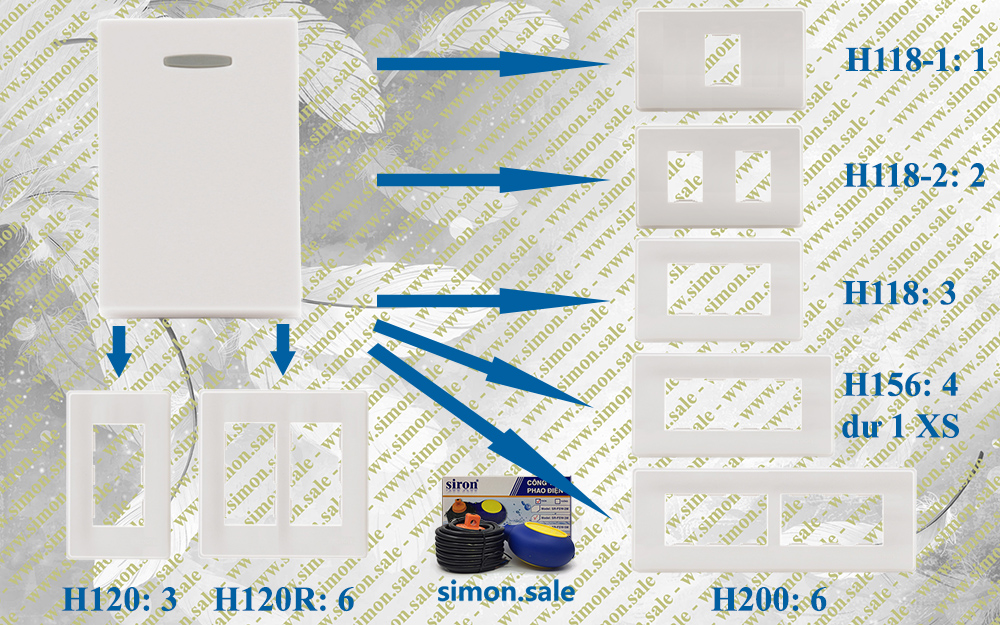 Nhập khẩu thiết bị điện Simon Công tắc ổ cắm chữ nhật cao cấp simon series 51a