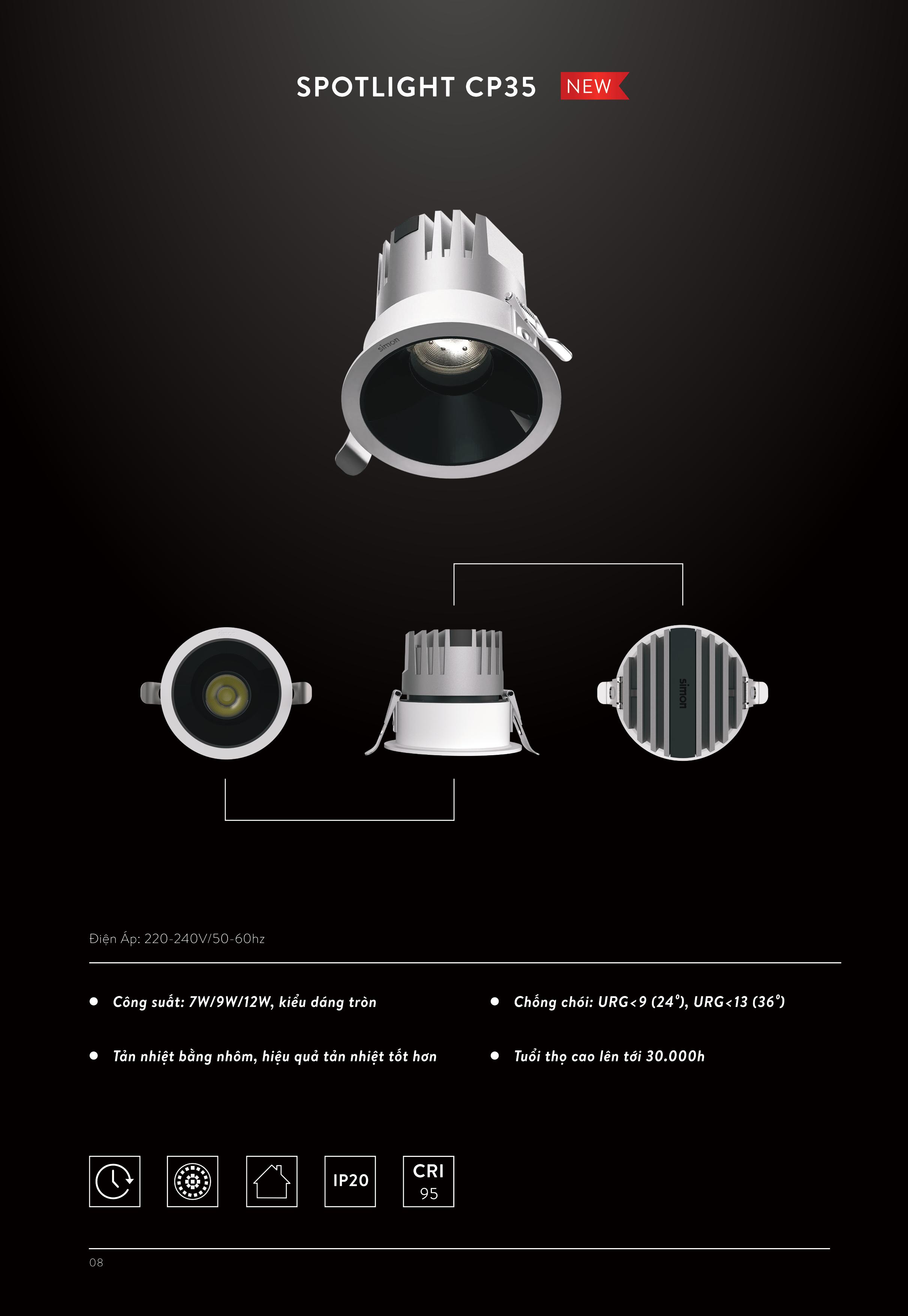 Sản phẩm mới Simon Spotlight CP35 - Phân phối Thiết bị điện Simon chính ...