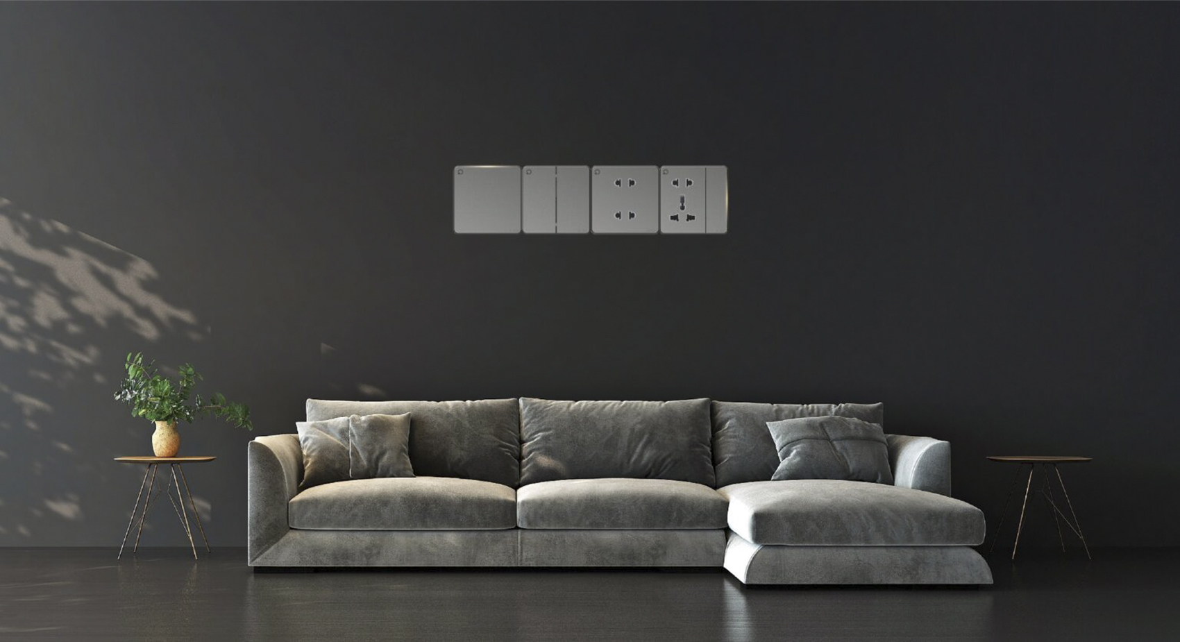 Bộ bốn 1 chiều Simon K3 màu xám chuẩn đế vuông 571041-61 bài seo hoàn chỉnh