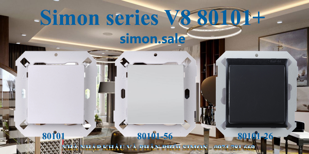 Nhập khẩu thiết bị điện Simon V8 công tắc ổ cắm lắp biệt thự chung cư cao cấp