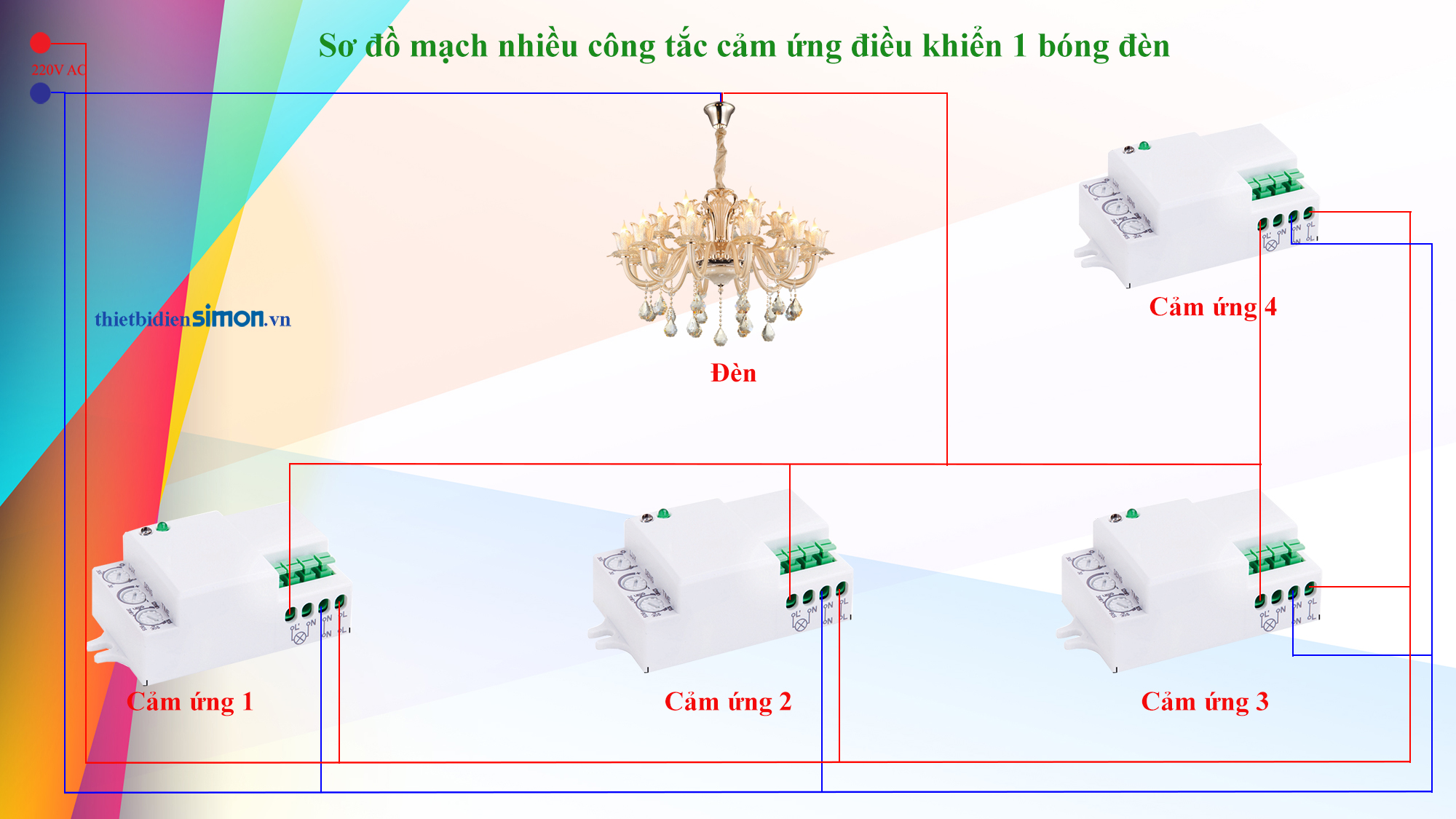 Cach lap cong tac cam ung nhieu vi tri dieu khien 1 bong den