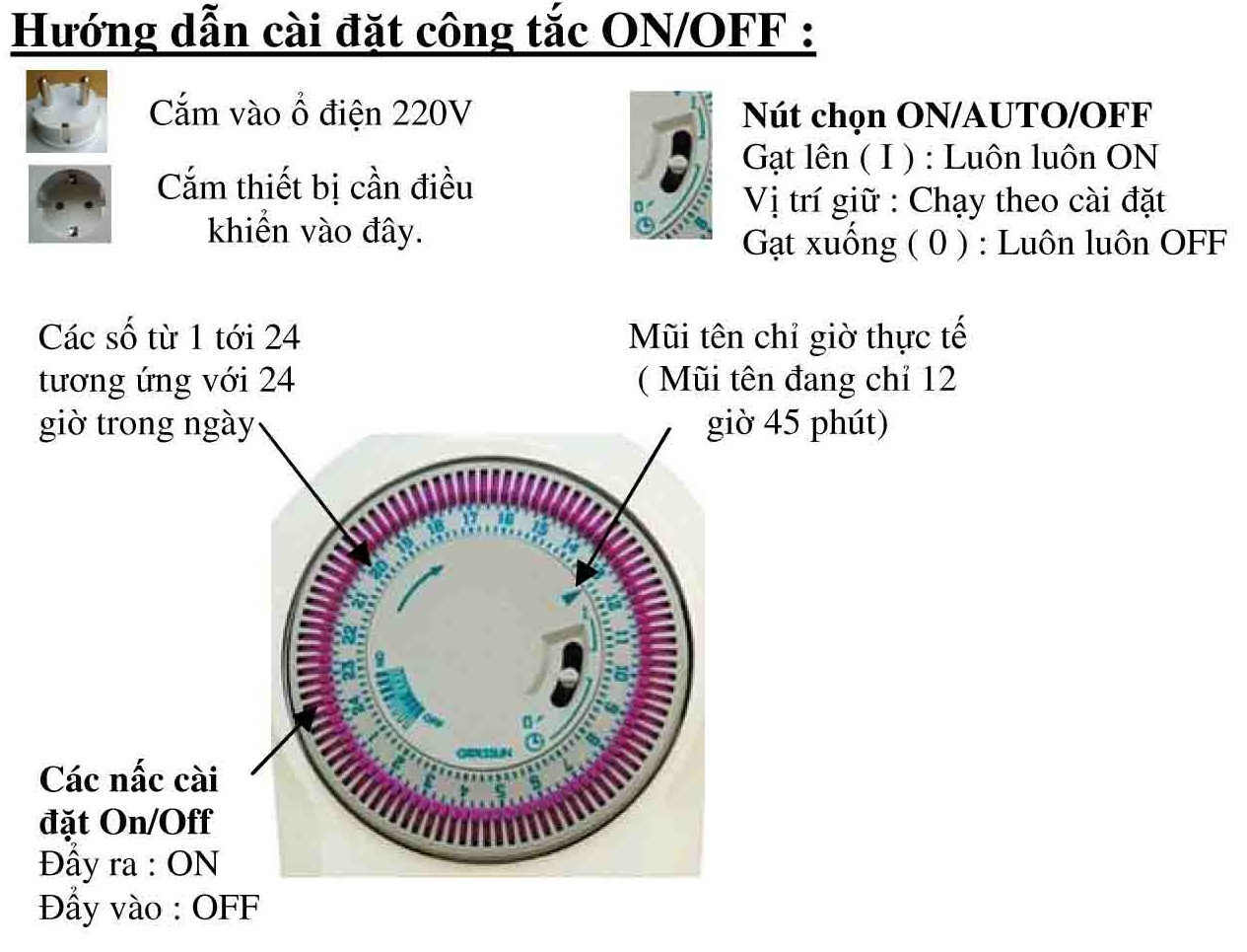 Hướng dẫn sử dụng công tắc hẹn giờ thiết bị điện Theben