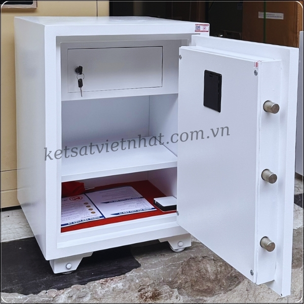 Nội thất két sắt thông minh Việt Nhật VN79FE kết nối điện thoại màu trắng