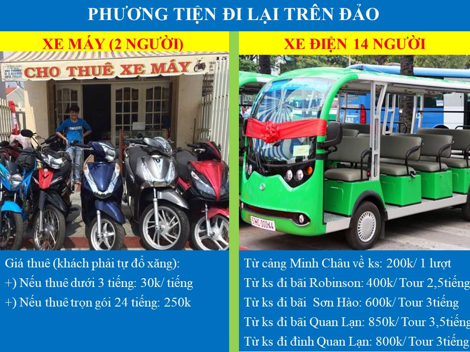 Du khách đi lại như thế nào trên đảo Quan Lạn Minh Châu