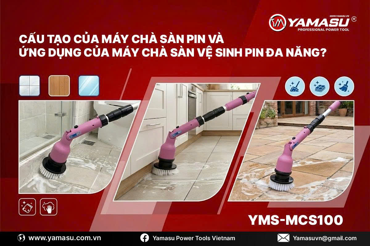 Cấu tạo của máy chà sàn pin