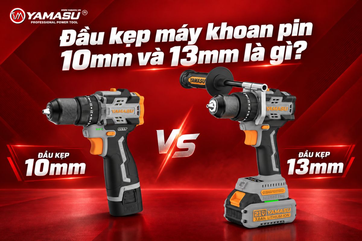 Đầu kẹp máy khoan pin 10mm và 13mm là gì?