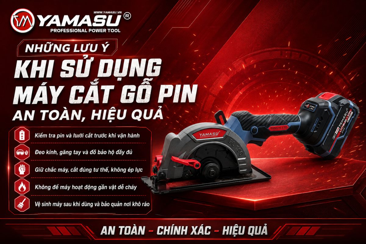 Những lưu ý khi sử dụng máy cắt gỗ pin