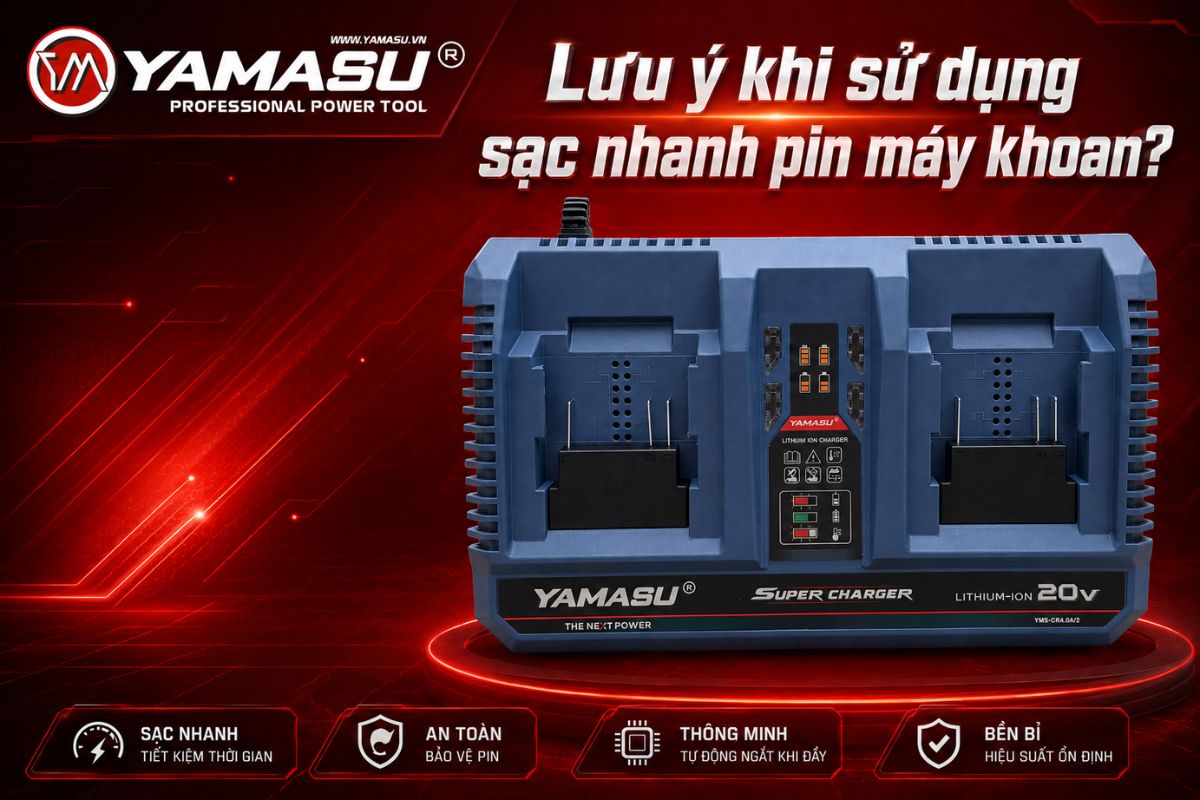 Có nên sạc pin qua đêm? Lưu ý khi sử dụng sạc nhanh pin máy khoan?