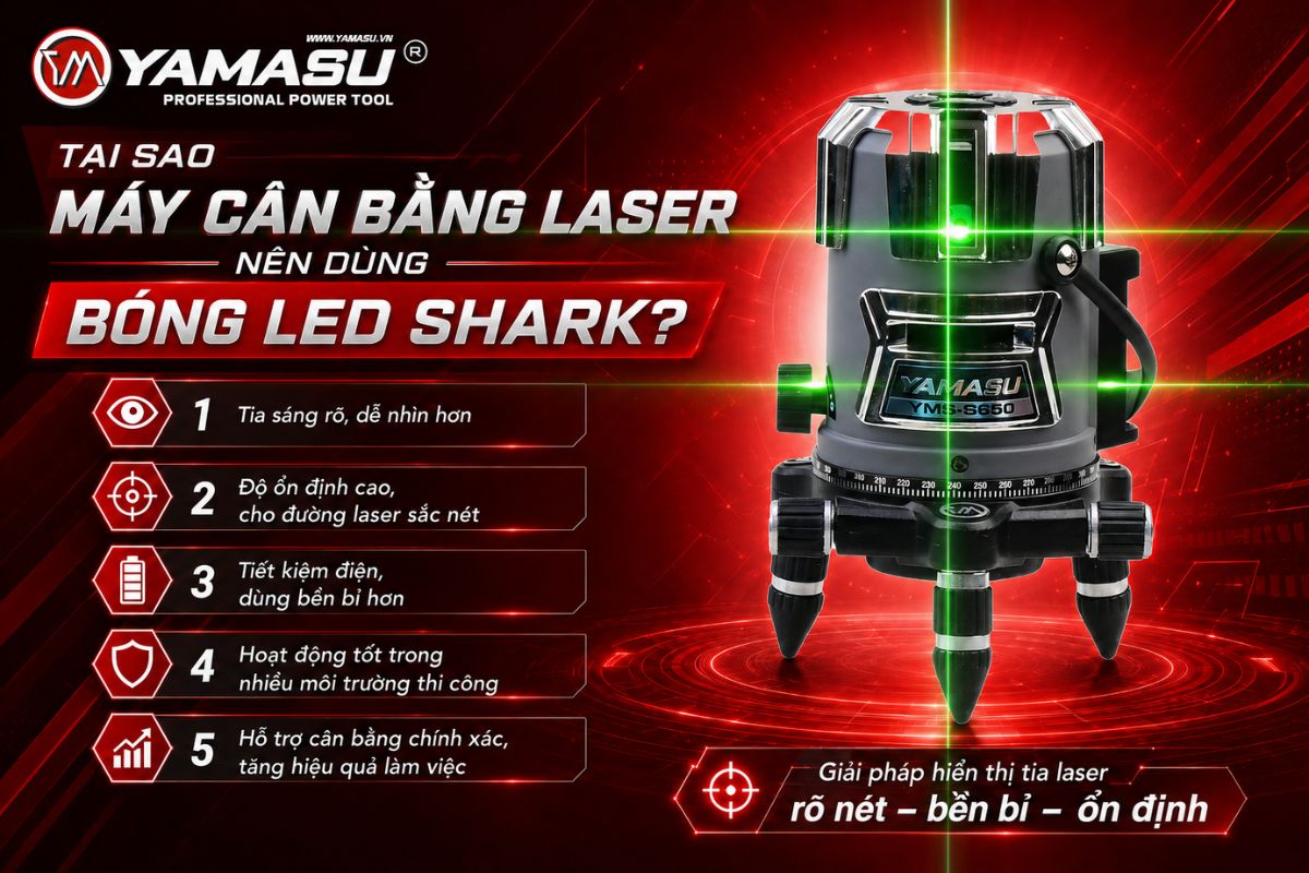 Tại sao máy cân bằng laser nên dùng bóng LED Shark?