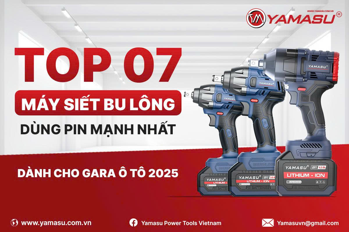 TOP 07 máy siết bu lông dùng pin mạnh nhất cho gara ô tô năm 2025
