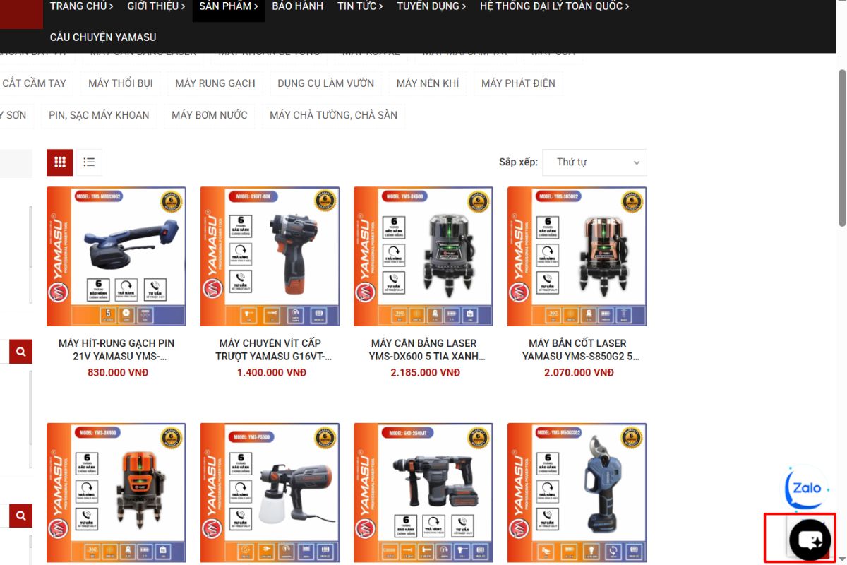 Truy cập website Yamasu