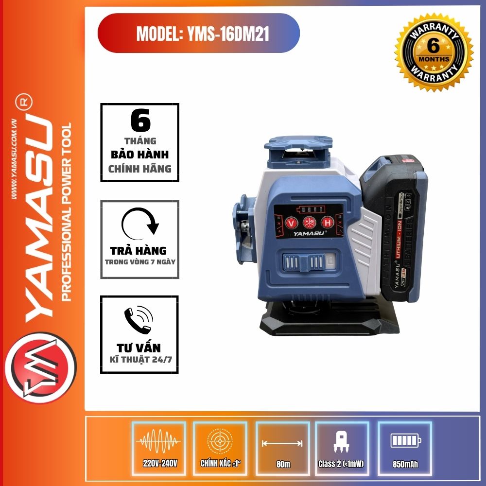 MÁY CÂN BẰNG LASER 16 TIA YAMASU YMS-16DM21 TIA XANH SIÊU SÁNG