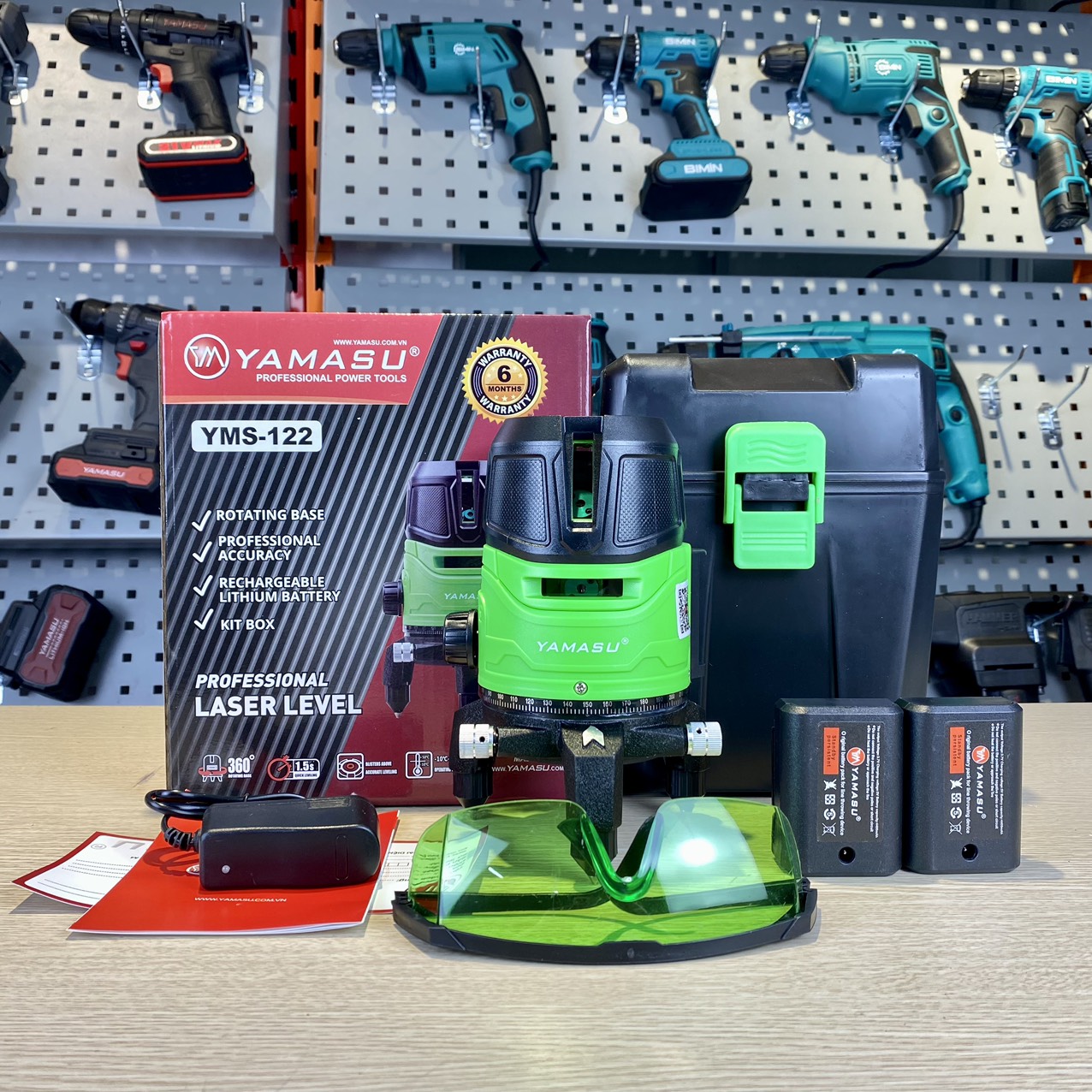 MÁY CÂN BẰNG LASER YAMASU YMS-122 5 TIA XANH SIÊU SÁNG