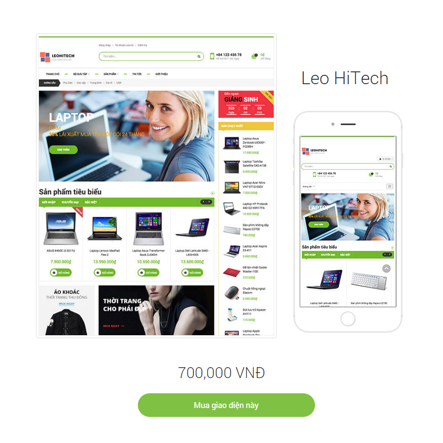 Giao diện website Leo HiTech