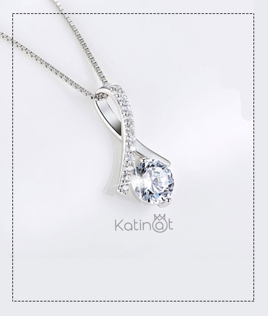 Dây chuyền bạc giọt sương tinh thể đá