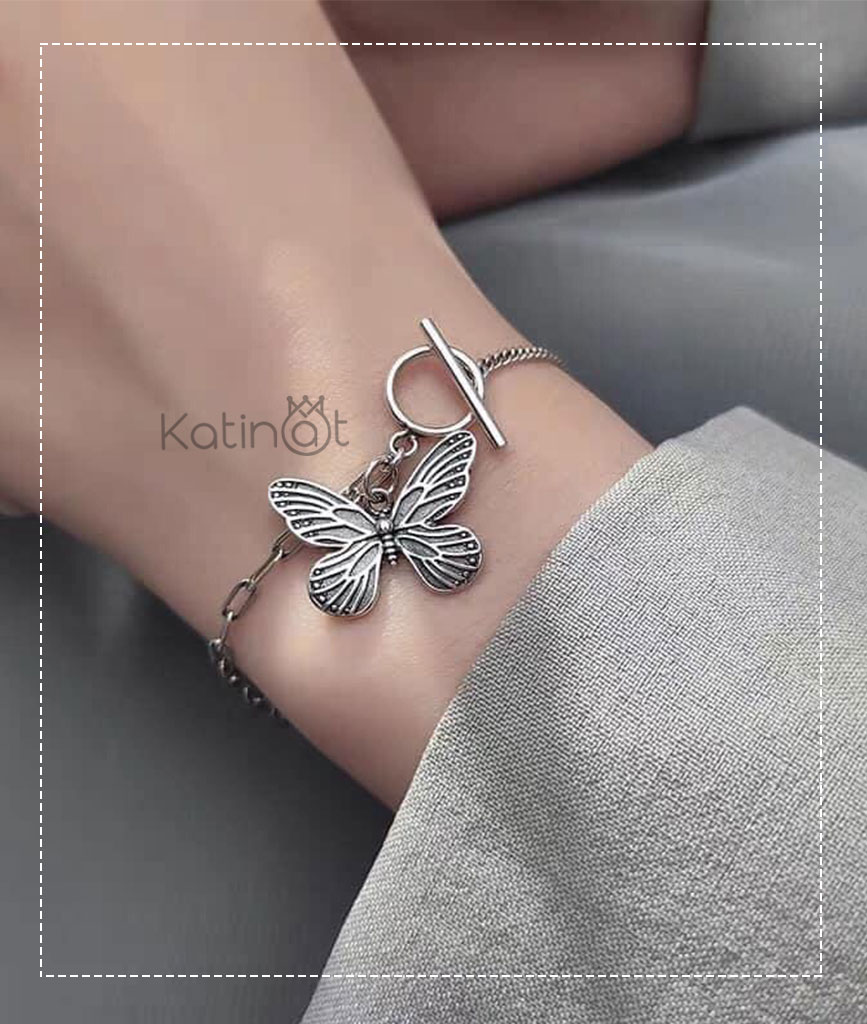 Lắc tay bạc hình con bướm | Katinat Jewelry