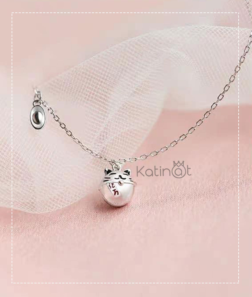 Lắc tay bạc treo mèo ú và thỏi vàng