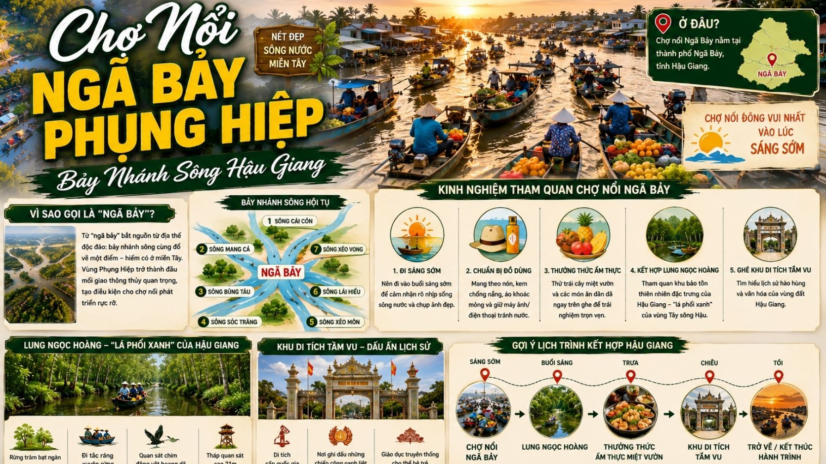 Chợ Nổi Ngã Bảy Phụng Hiệp – Bảy Nhánh Sông Hậu Giang