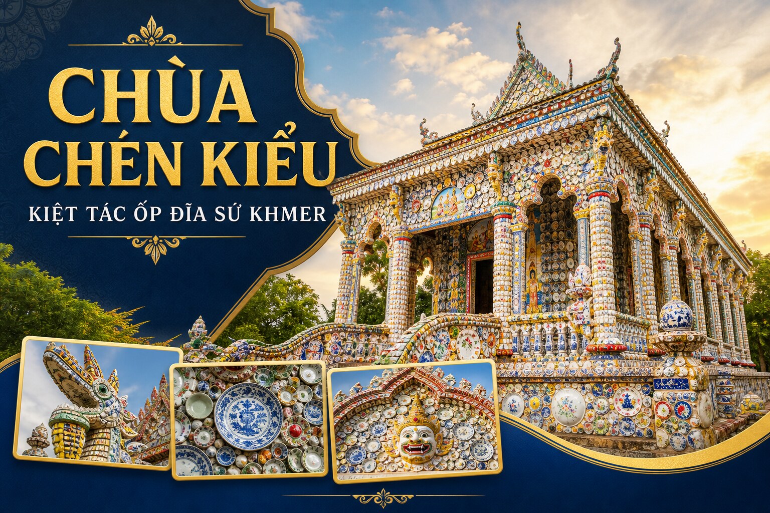 Chùa Chén Kiểu Sóc Trăng: Ngôi Chùa Khmer Ốp Đĩa Sứ