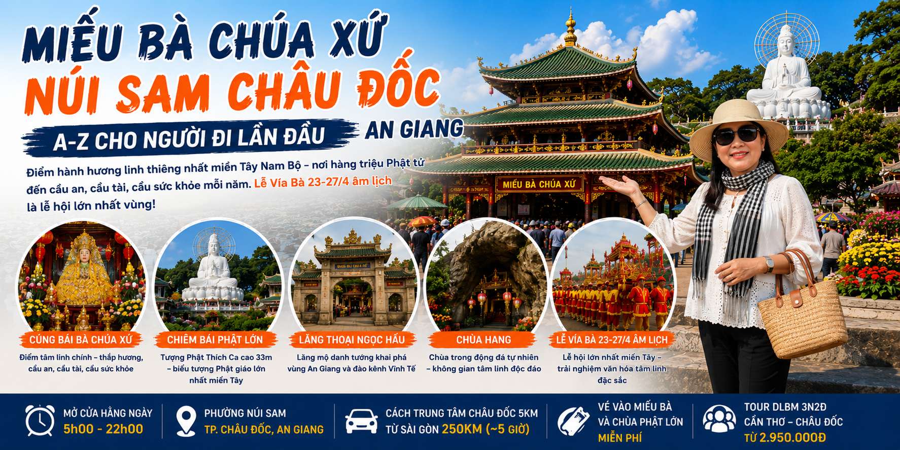 Chùa Phật Lớn Núi Sam An Giang: Hành Hương Lễ Vía Bà