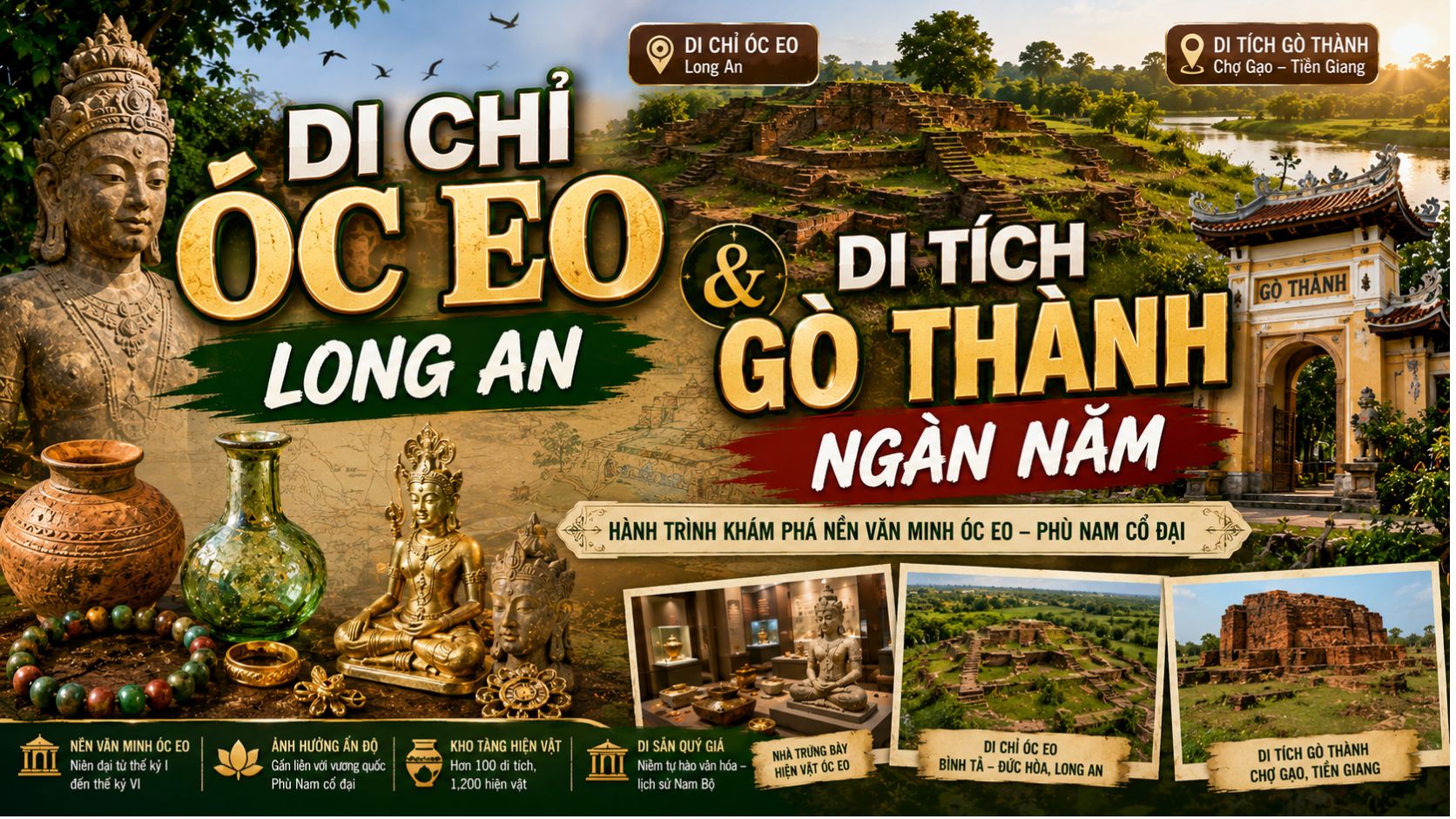 Di Chỉ Óc Eo Long An & Di Tích Gò Thành Ngàn Năm
