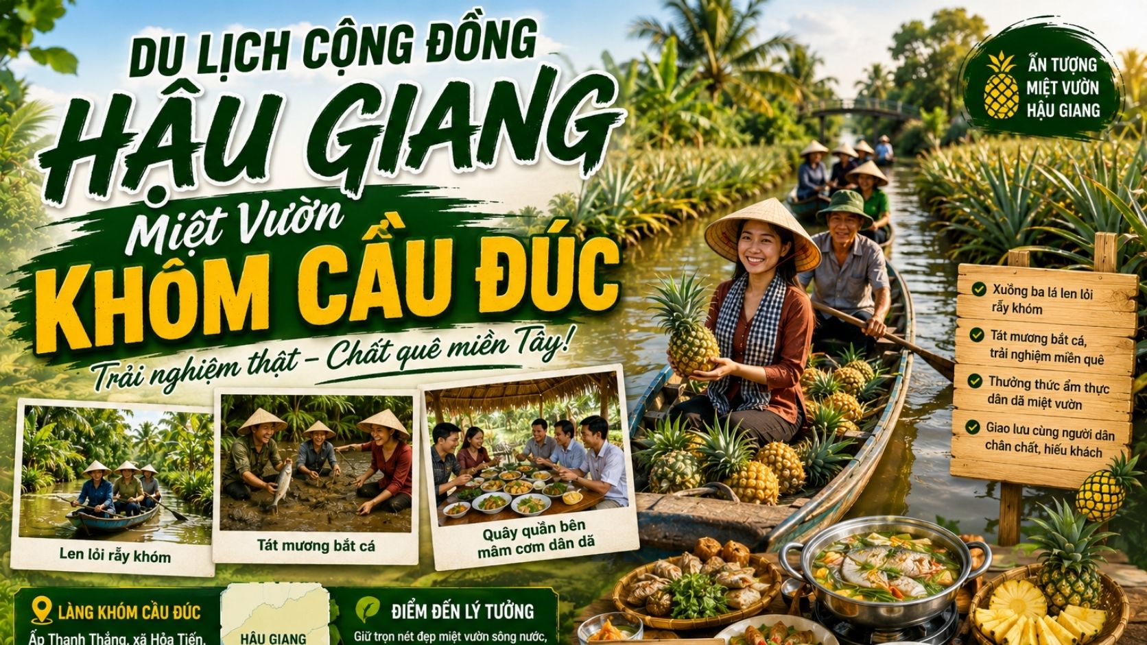 Du Lịch Cộng Đồng Hậu Giang: Miệt Vườn Khóm Cầu Đúc